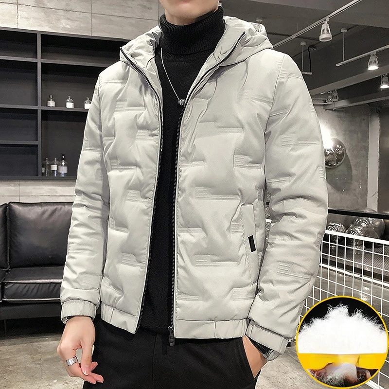 Winter Solid Down Jacket Men Fluffy Puffer Winter Jackets Fashion Streetwear Thicken Male Clothes Warm Male Down Coat Homme Q76