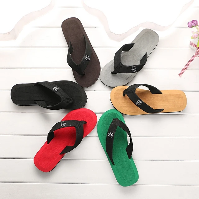 2022 Slippers Men Summer Flip Flops Beach Sandals Anti-Slip Casual Flat Shoes High Quality Slippers Indoor House Shoes For Men 3