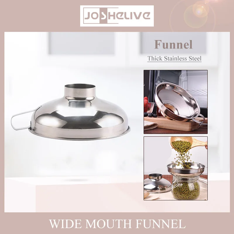 

Stainless Steel Wide Mouth Funnel Packing Jam Salad For Jars Canned Filteroil Wine Water Spices Kitchen Accessories Tools Gadget