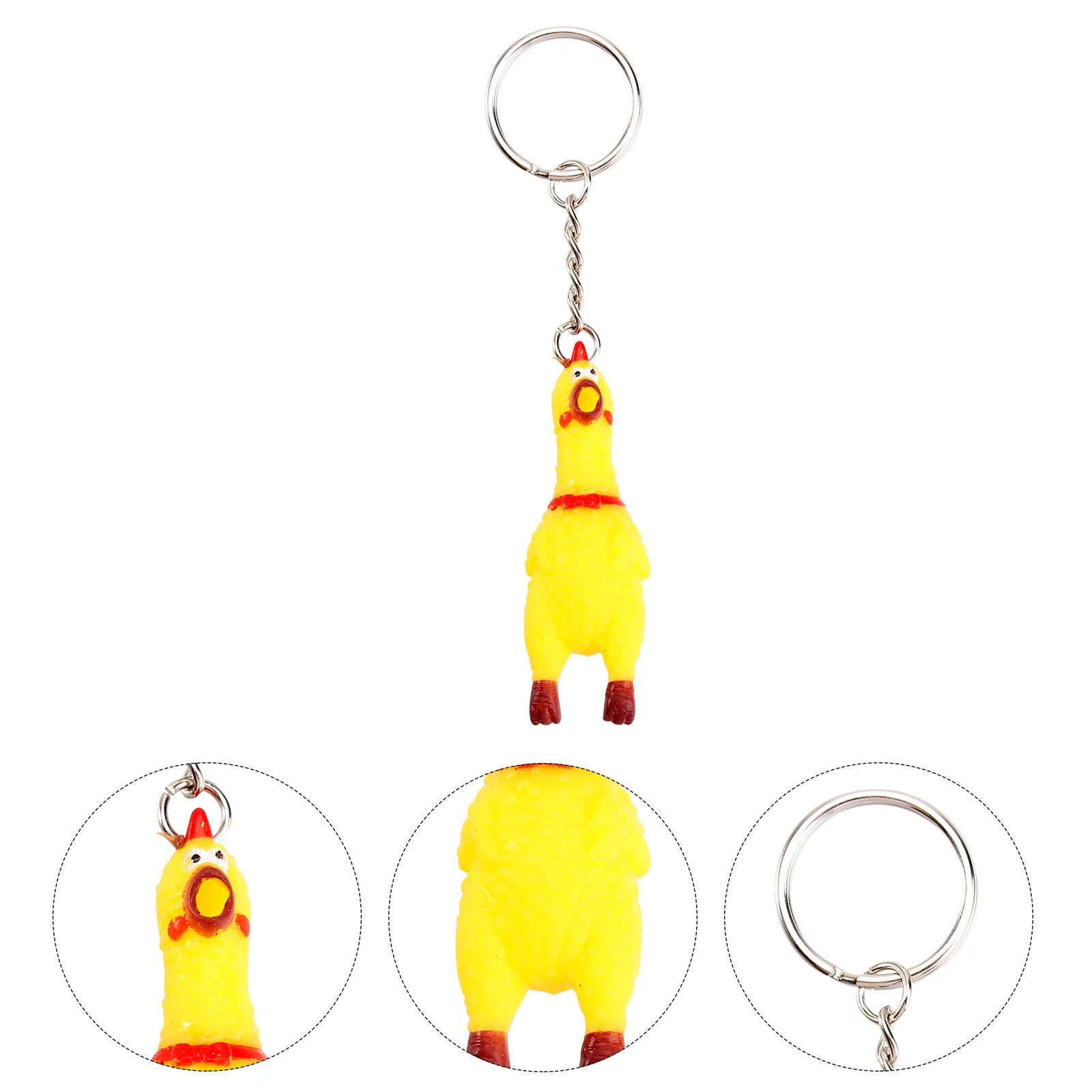 

Chicken Keychain Rubber Screamingsqueeze Pendant Keymini Charm Squeaking Squeaky Dog Keychains Lanyard Chains Animal Bag