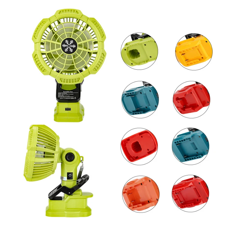

Cordless Fan Powered for Makita/Dewalt/Bosch/Milwaukee/Black&Decker/Ryobi/Craftsman 1.4.4V 18V Lithium-ion Battery Fan with USB