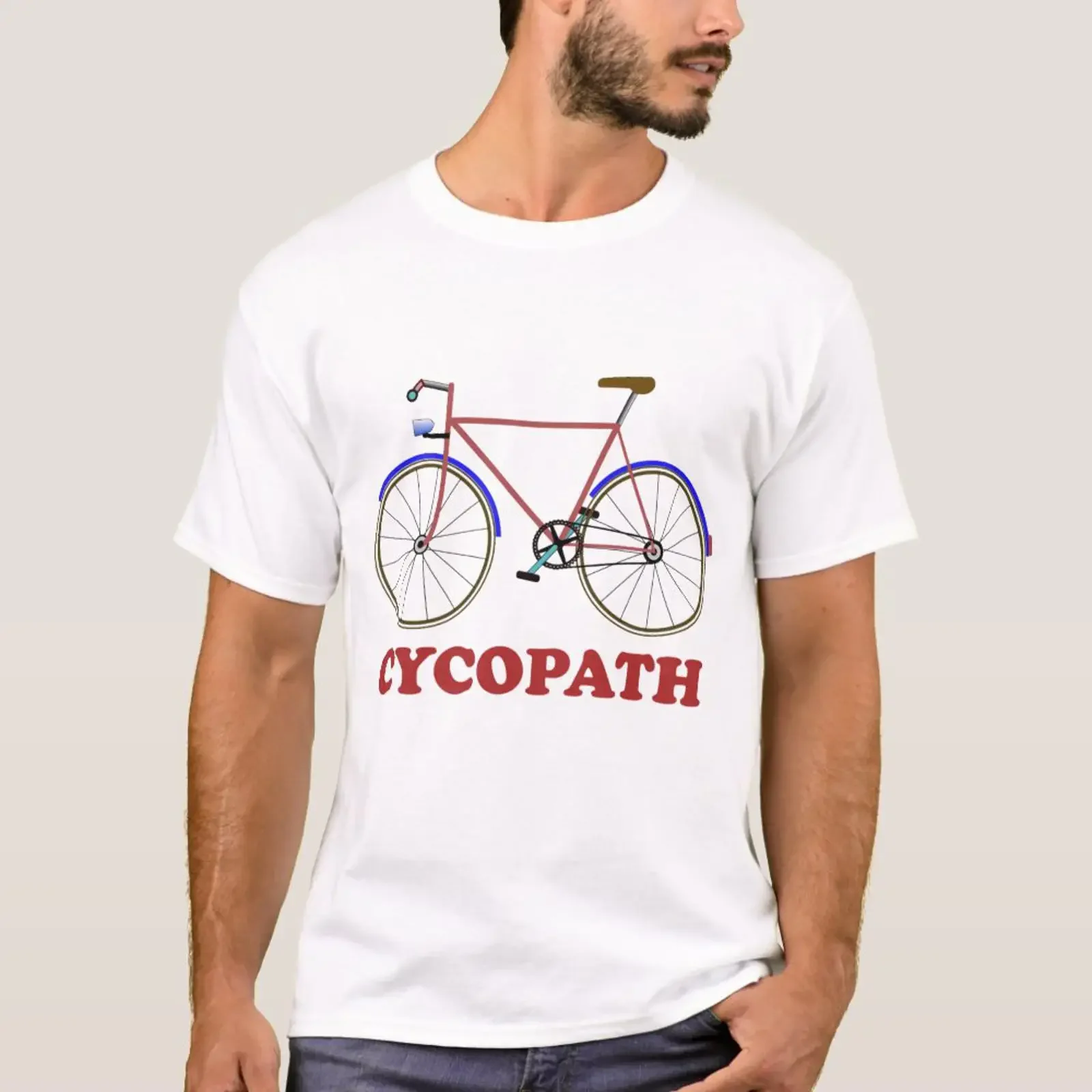 Фото Футболка Cycopath Funny Cycling для велосипедистов и байкеров, винтажная, с эффектом потертости, дышащая, слегка укороченная, для повседневной носки, стильная №1