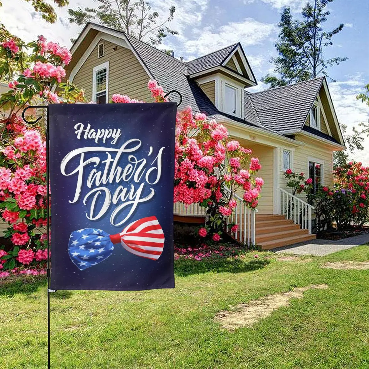 

Садовый флаг на День отца Америка навсегда-галстук-бабочка на День отца-Лучший в мире папа-флаг на День отца любовь в саду