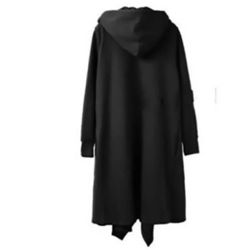 Gothic Cloak Coats Solid Loose Windproof Men's Trench Coat Men Chic Winter Long Cape Poncho Hombre Jackets Cape Hooded Robe Top images - 6