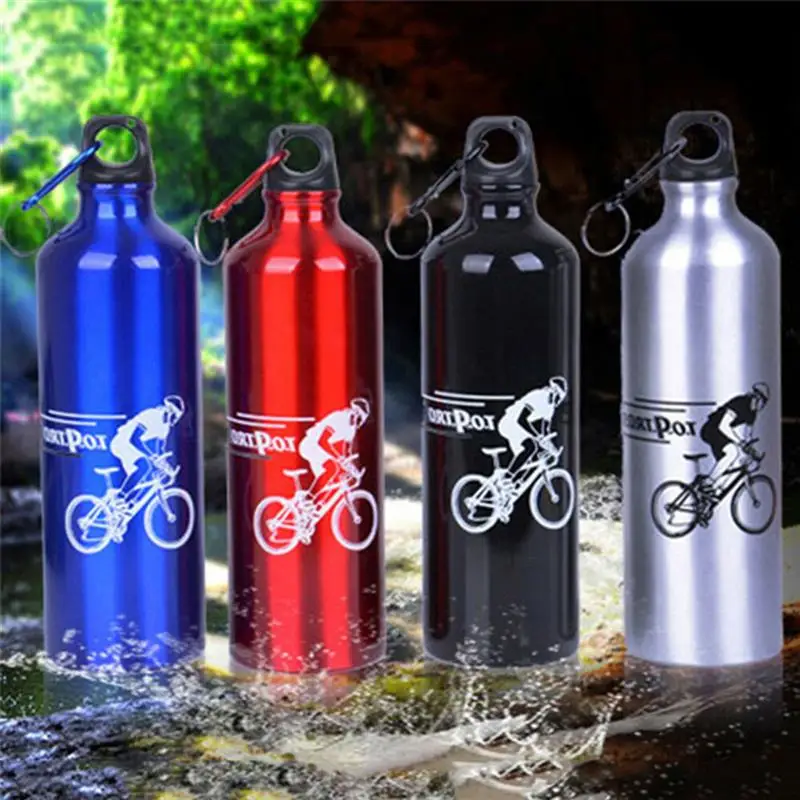 750ml Cycling Camping Water Bicycle Outdoor Sports Aluminum Alloy Water Bottle Portable Metal Bottle Bicycle Outdoor Bottle