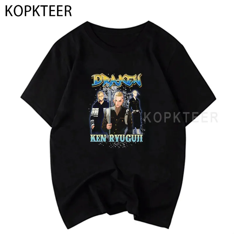 

Draken Ken Ryuguji 90s Japanese Anime T Shirt Men Kawaii Cartoon Summer Tops Tshirt Harajuku Tees Unisex Couple T-shirts Male
