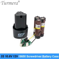 turmera 3s 10 8v 12v screwdriver drill battery case power bank box 18650 holder 3s 30a bms board for shura shrika replace use
