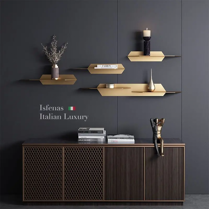 Итальянский Железный настенный стеллаж для хранения домашний фон гостиной