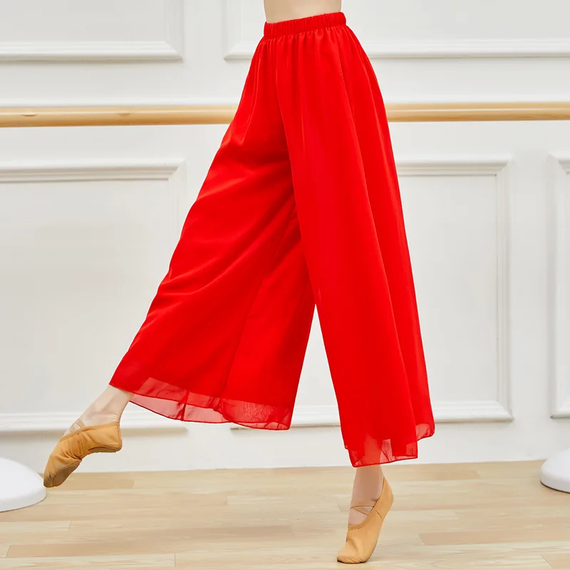 Double-layer Chiffon Women Pajamas Home Clothes Loose Casual Solid Full Pants Leg Wide High-waisted Pants Dance Woman Clothing