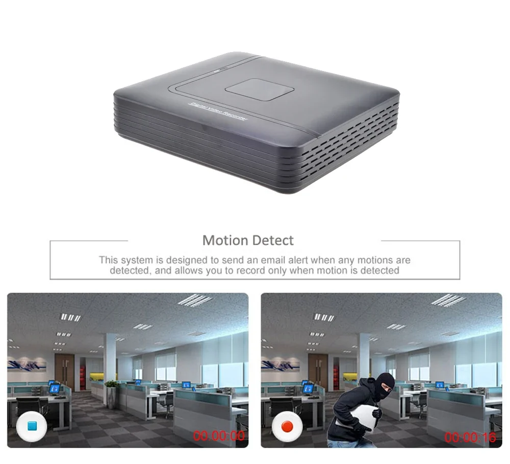 Фото 4-канальный 8-канальный AHD DVR NVR система видеонаблюдения 5MP/2MP5 в 1 мини-видеорегистратор видеонаблюдения TVI CVI AHD CVBS IP-камера цифровой видеорегистратор №2