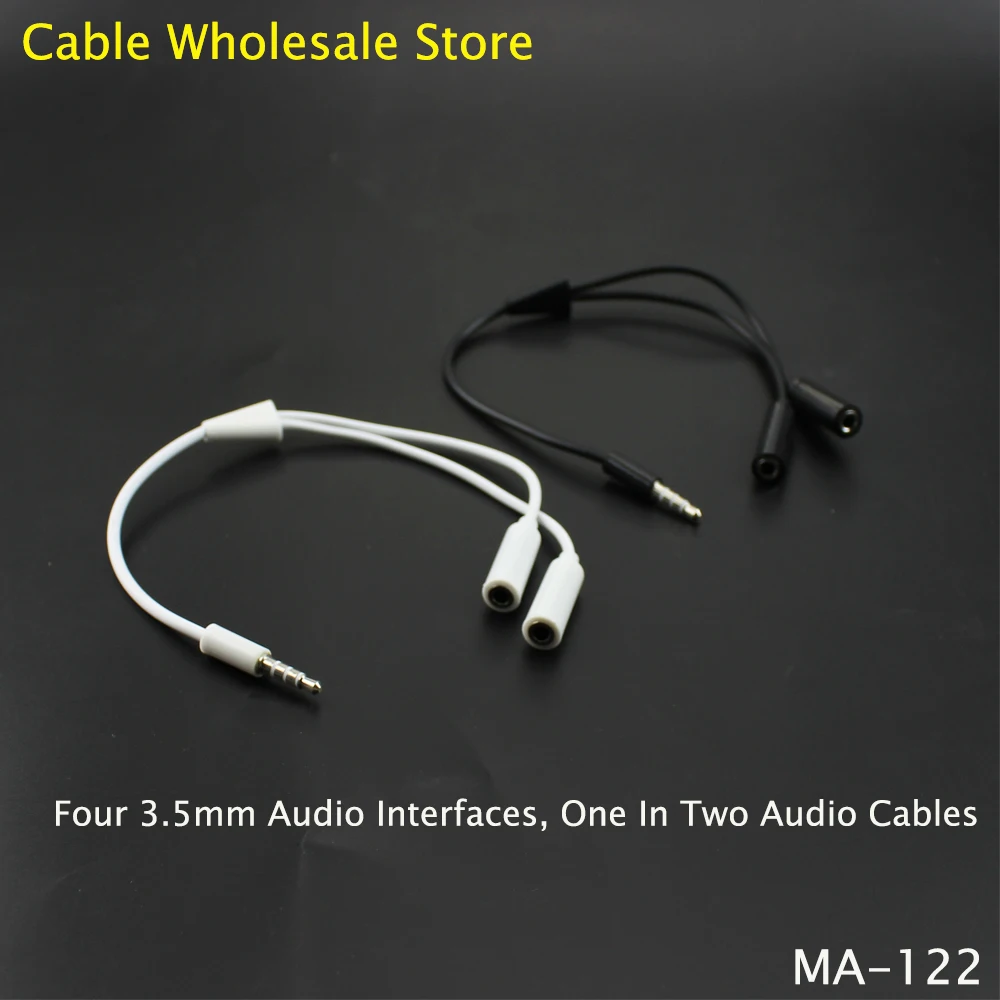 

3.5mm Headphone Audio Jack Split 1 In 2 Out Audio Interface Male To Female Y Splitter Audio Mic Adapter Connector Extended Cable