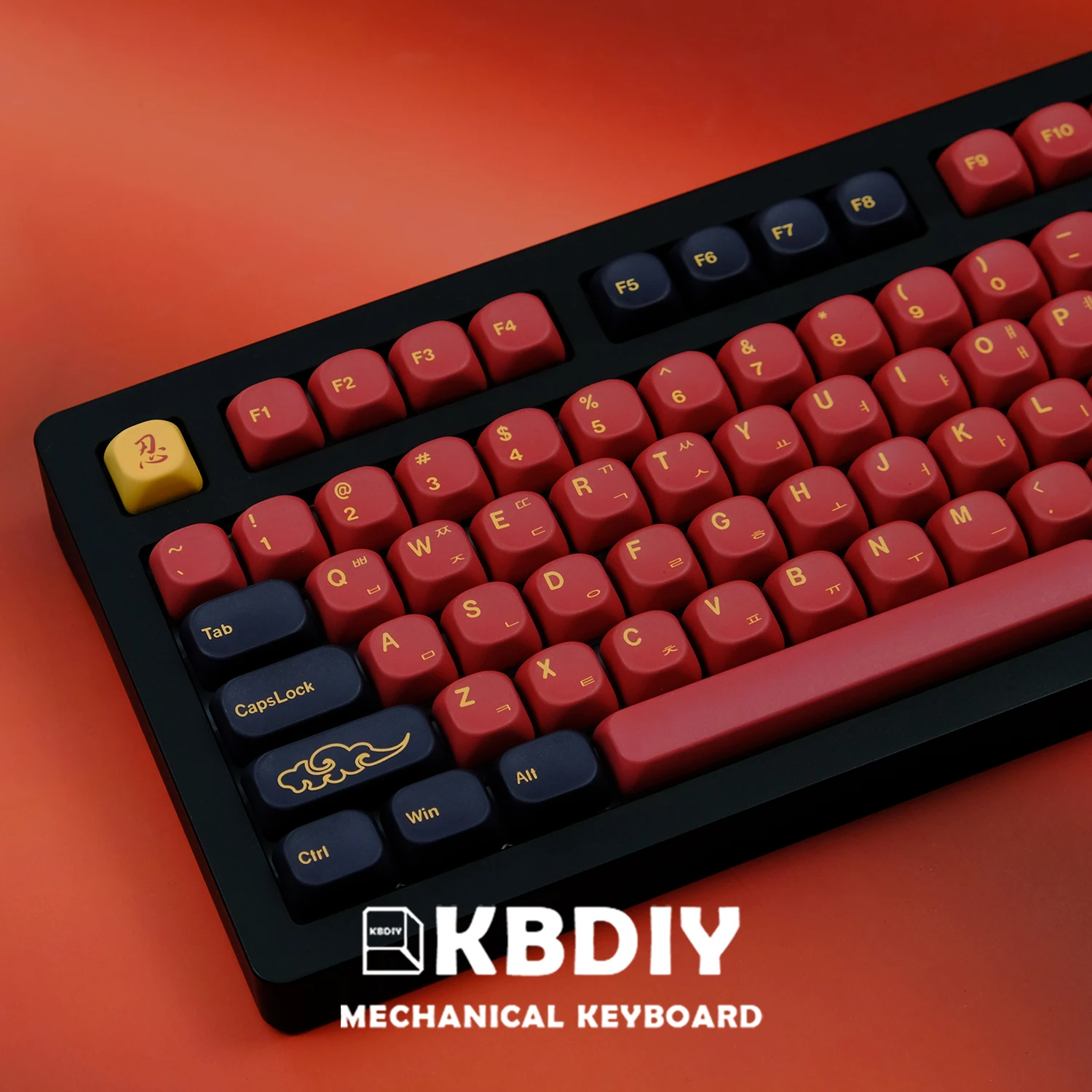 KBDiy 130 клавиш/комплект корейские клавиши PBT KOA Profile GMK красные Самурайские для