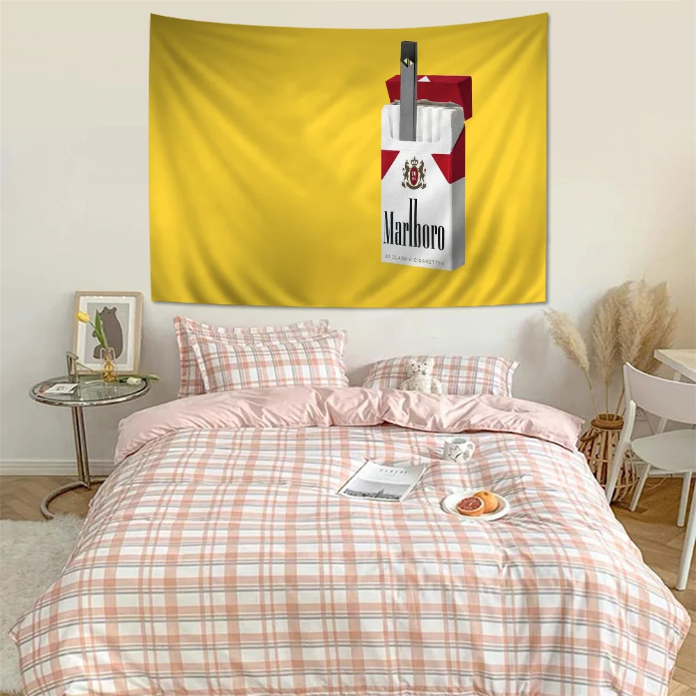 M-Marlboro LOGO Printed Large Wall Tapestry Indian Buddha Decoration Witchcraft Bohemian Hippie Decor Blanket