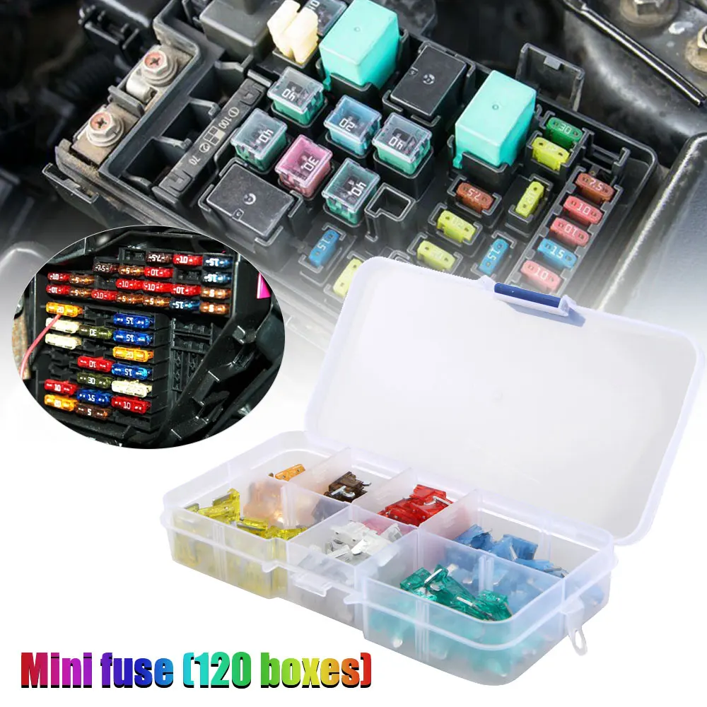 120 шт. автомобильные мини-предохранители 7 5 10 15 20 25 30 А