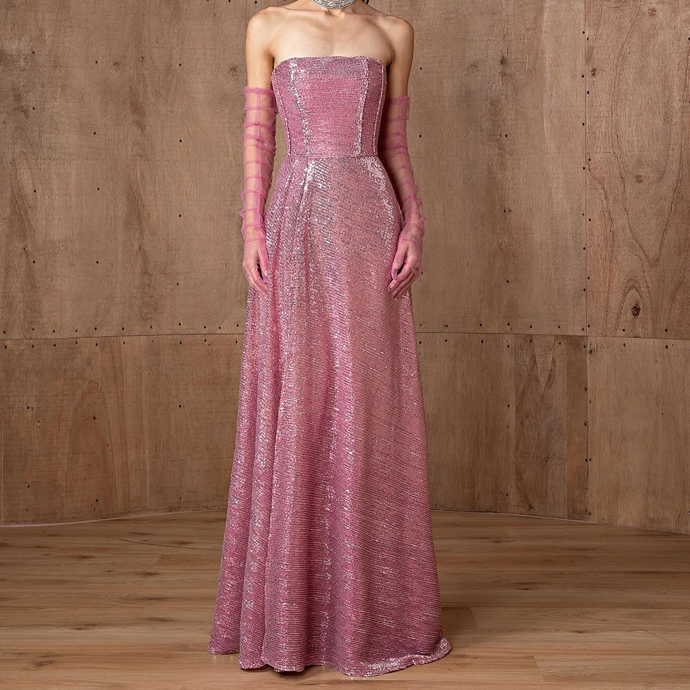 Модное прямое вечернее платье с блестками темпераментное длиной до пола без