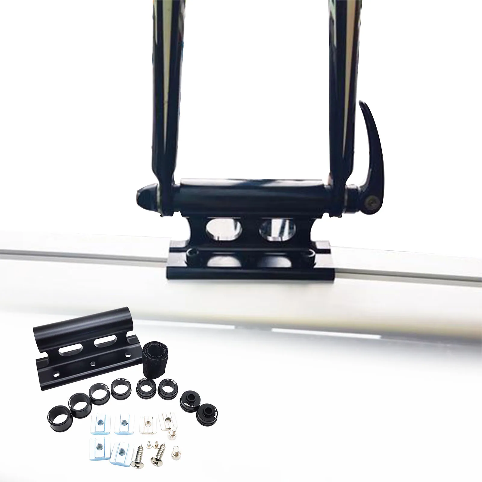 

Aluminium Car Roof Bike Rack Car Roof Mount Bike Carrier Cycling Fixing Rack With 1 Set Fixing Screw 1 Fixing Strap 4 Side Cover