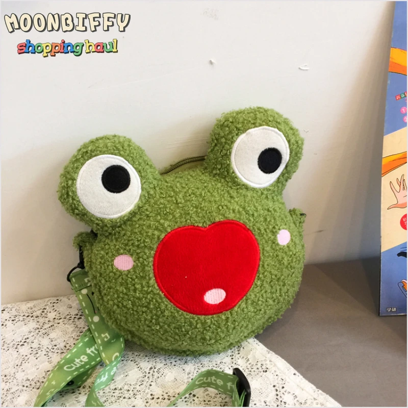 

Мягкие плюшевые рюкзаки с животными, уродливая милая плюшевая лягушка, сумка-мессенджер для кукол, Студенческая сумка на плечо для дочки, де...