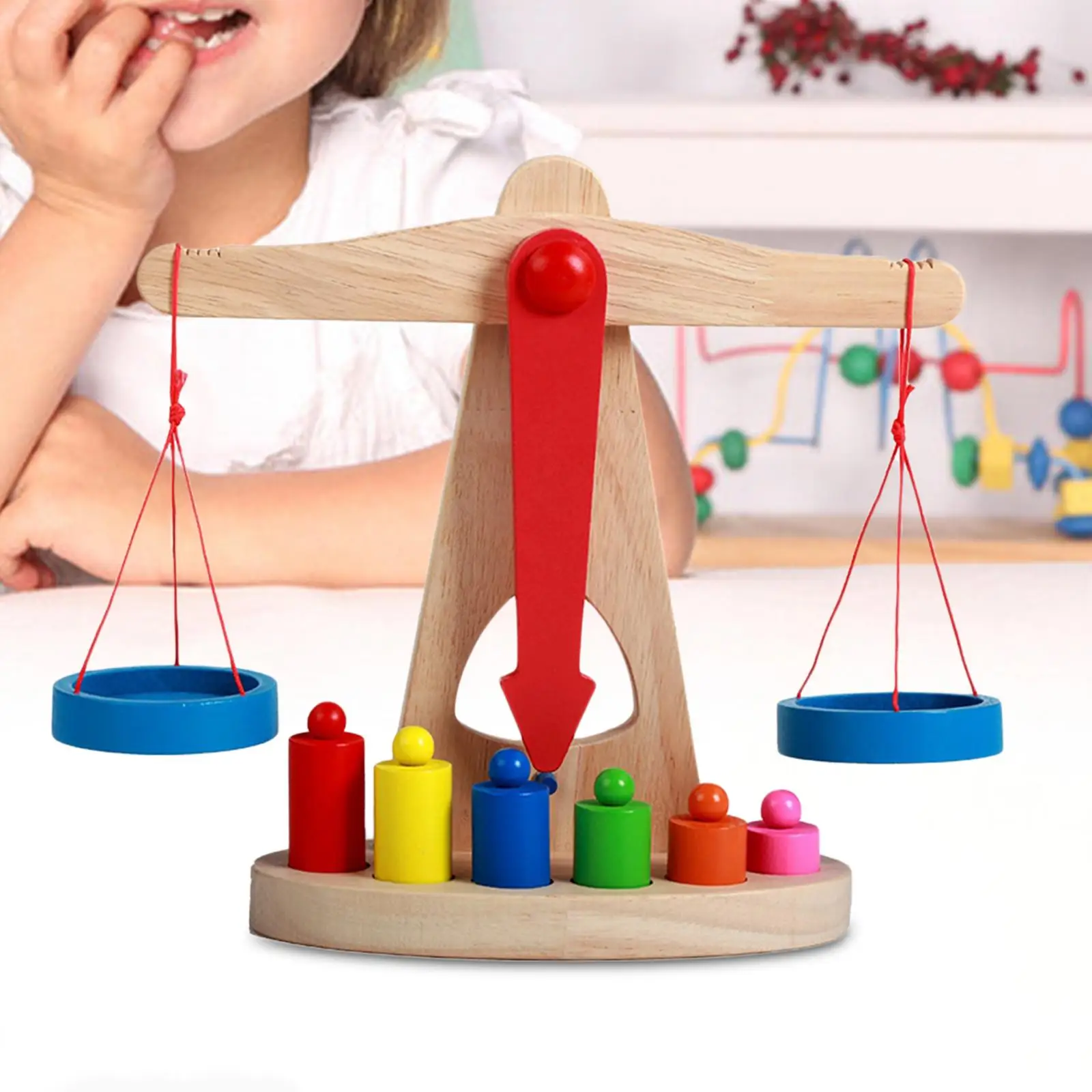

Montessori Balance Counting Toys Learning Activities Early Educational Balance Math Scale for Children 3 Years Old up Preschool