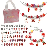red theme bracelet jewelry making setalloy charms pendant large hole spacer beads mix for diy bracelets jewelry making