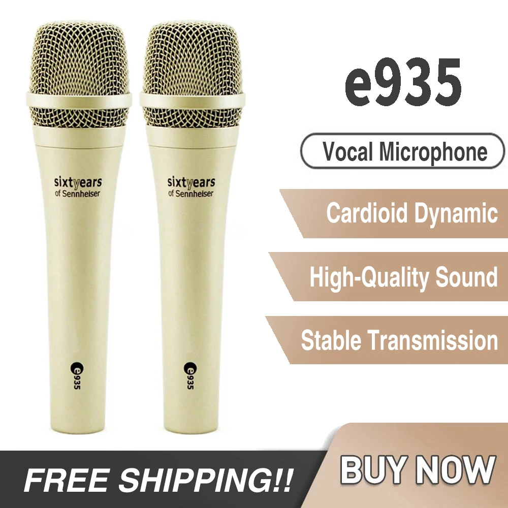 

Профессиональный звукозаписывающий микрофон e935 Sixtyear золотого цвета Проводной динамический кардиоидный микрофон для выступлений на сцене