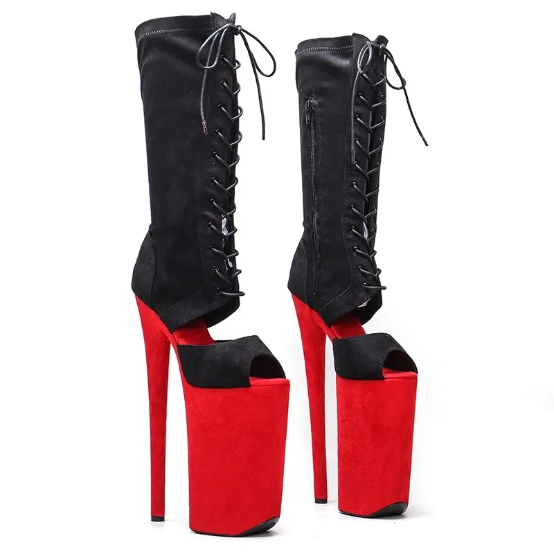 

LAIJIANJINXIA New Fashion 26CM/10inches Sexy Exotic Pole Dancing Shoes High Heel Platform Women's Modern ANKLE Boots 002