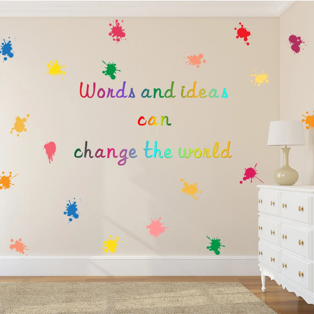 

Украшение для детской комнаты, красочные вдохновляющие настенные наклейки, Самоклеящиеся 3d наклейки с эффектом краски для гостиной