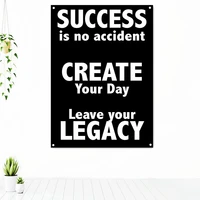 success is no accident inspirational slogan tapestry vintage artwork decorative banner flag uplifting poster wall art home decor