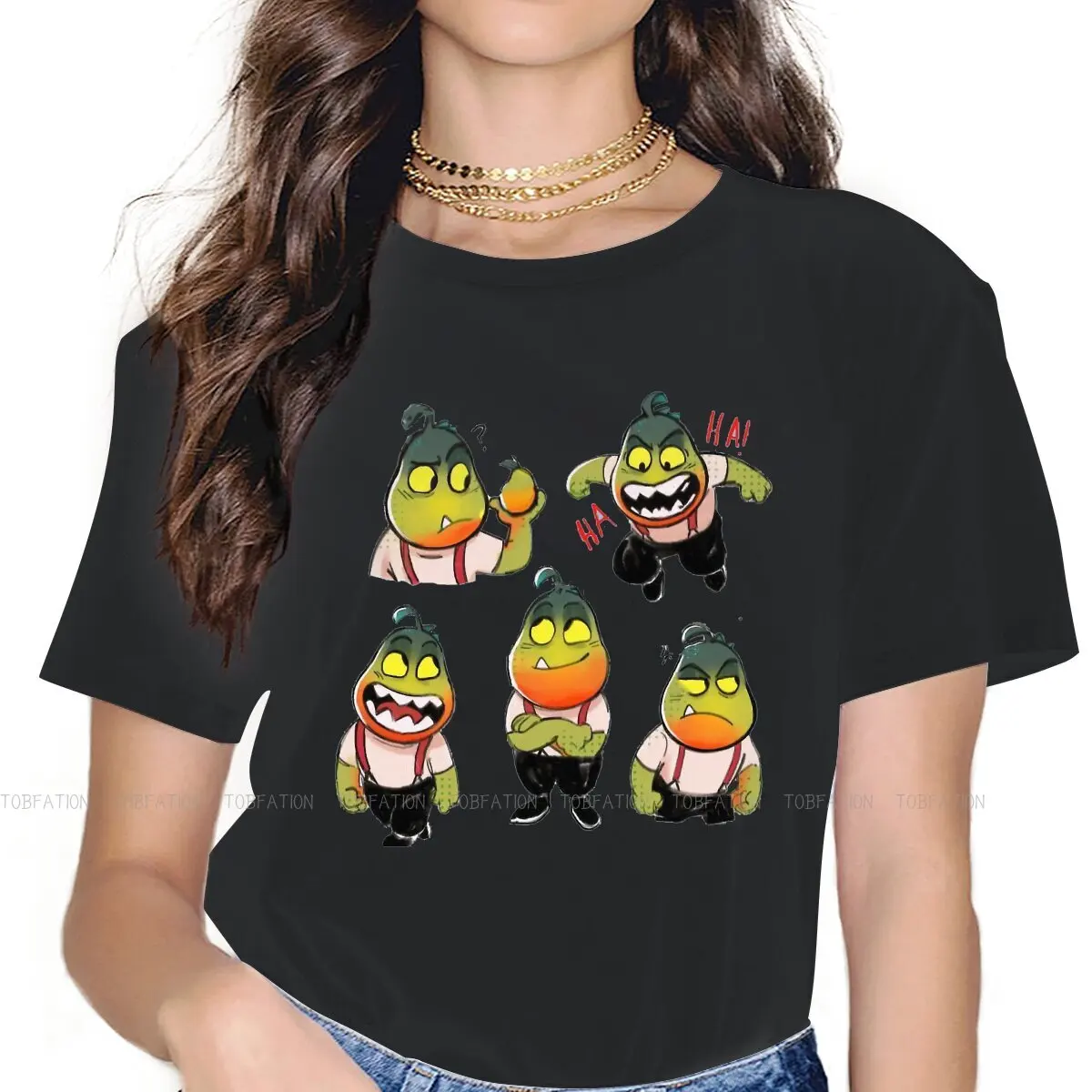 

Happy Angry Green Cute O Neck TShirt THE BAD GUYS Fabric Basic T Shirt Girl Tops Individuality Fluffy