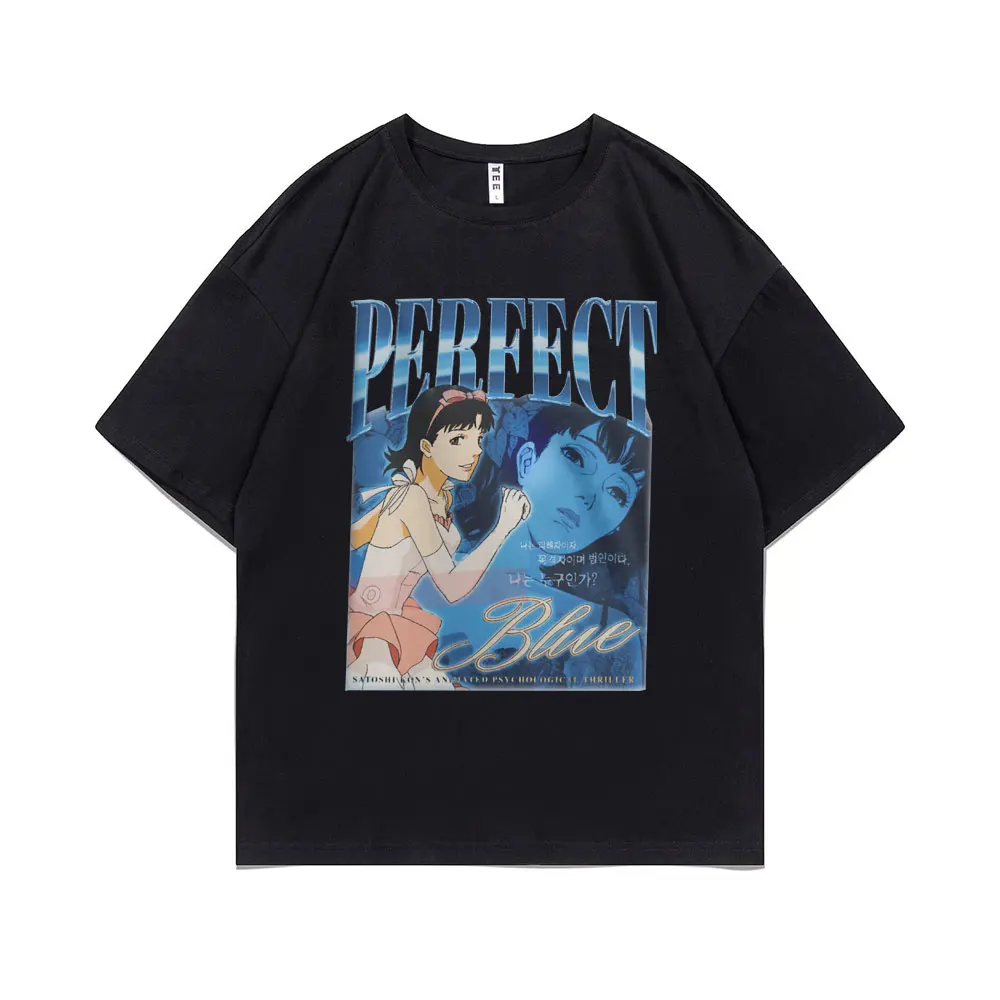 

Anime Perfect Blue Graphic Girl Tshirt Funny Men Women Manga Print Short Sleeve T-shirt Casual Hip Hop Cotton Tee Unisex T Shirt