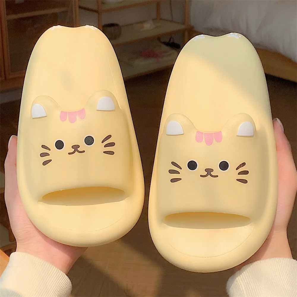 

Summer Slipper for Women 2023 New Cute Cat Breathable Outdoor Ladies Home Slipper Womens Kawaii Cartoon Flip Flops Daily Slipper
