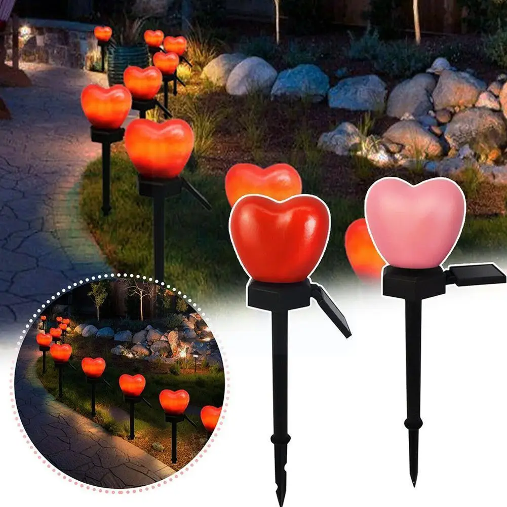 

Outdoor Solar Romantic Landscape Atmosphere Decoration Love Garden Lamp Waterproof Heart-shaped Lawn Lamp For Villa Garden Y3I5