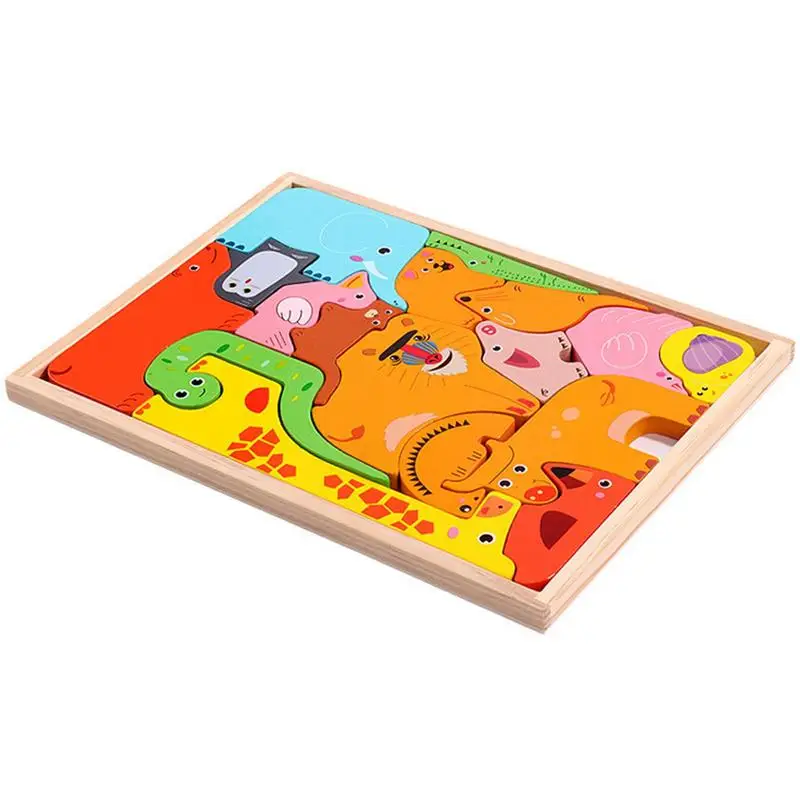 

Wooden Block Puzzle Toddler 0-3 Years Kid Montessori Learning Games STEM Educational Interactive Toys Preschoolers Puzzle