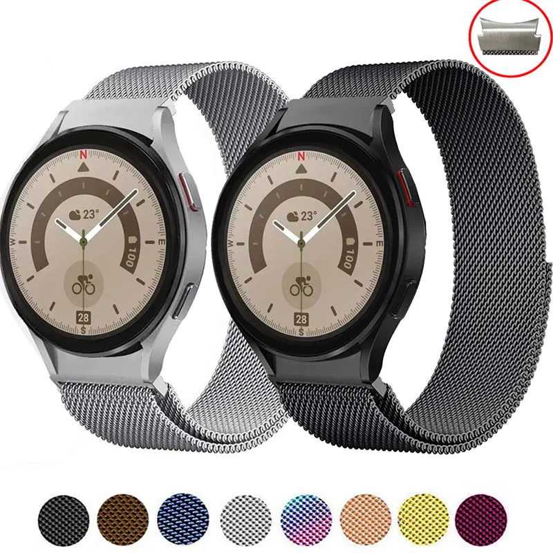 

Ремешок «Миланская петля» для Samsung Galaxy Watch 5/4/4 Classic 44 мм 40 мм 46 мм 42 мм, металлический браслет без зазора для Galaxy Watch 5 pro 45 мм