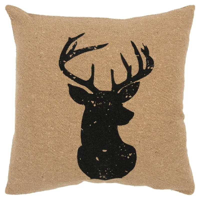 

Black Deer 20"X20" Polyester Filled Pillow