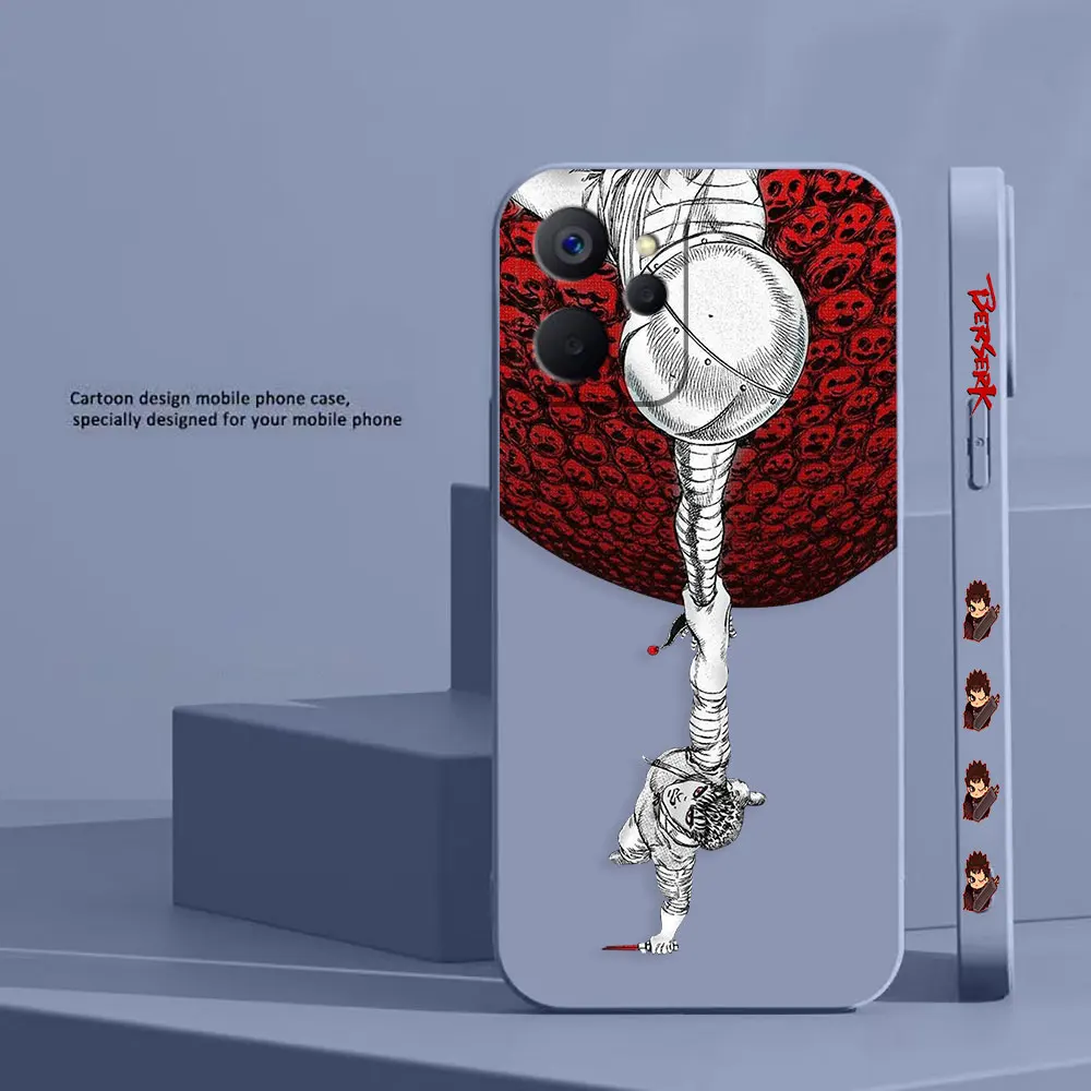 Berserk Manga Guts Case For Realme 10 9 8 8I 7 7I 6 5 C15 C21 C21Y GT NEO 2 3 5 V11 V13 V15 V25 Colour Liquid Case Funda Shell