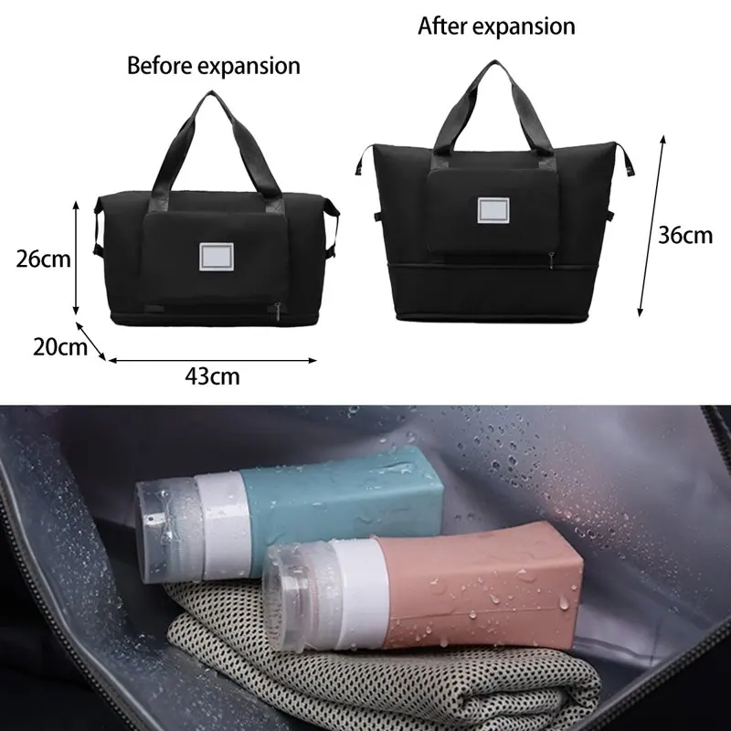 36x20cm Travel Bags Collapsible Waterproof Sports Duffle Bag Multipurpose Gym Bag Women Carry Luggage Tote Bag Week