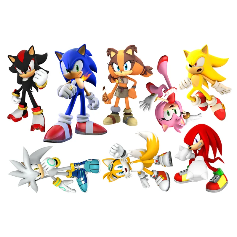 

Anime Cartoon Sonic The Hedgehog Wall Stickers for Kids Bedroom Decoration Sticker PVC Cartoon Movie Mural Art 3d Boy Wall Decal