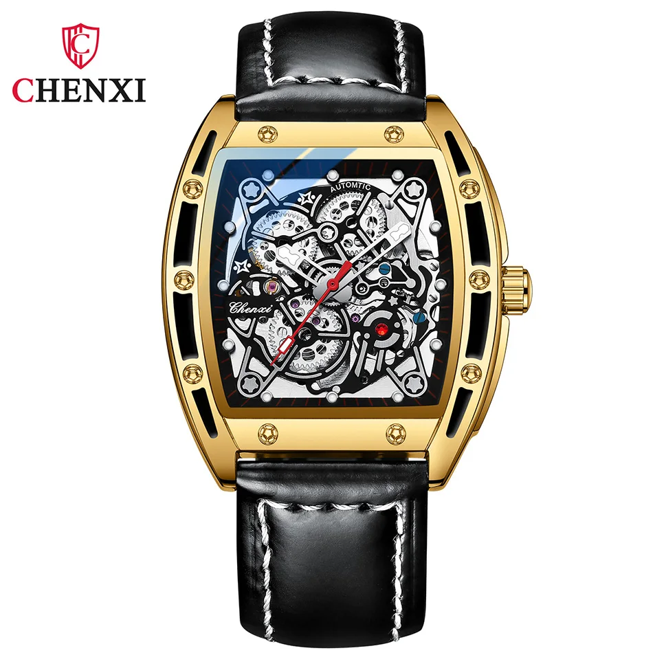 

Luxury Automatic Mechanical Watch Business Male Gold Watch Case Men's Mechanical Watch Rhinestone Decoration Relógio Masculino