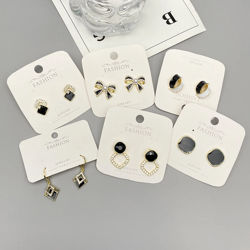 

KISSWIFE модные черные эмалированные геометрические серьги для женщин золотого цвета с жемчугом и кристаллами роскошные элегантные женские ук...