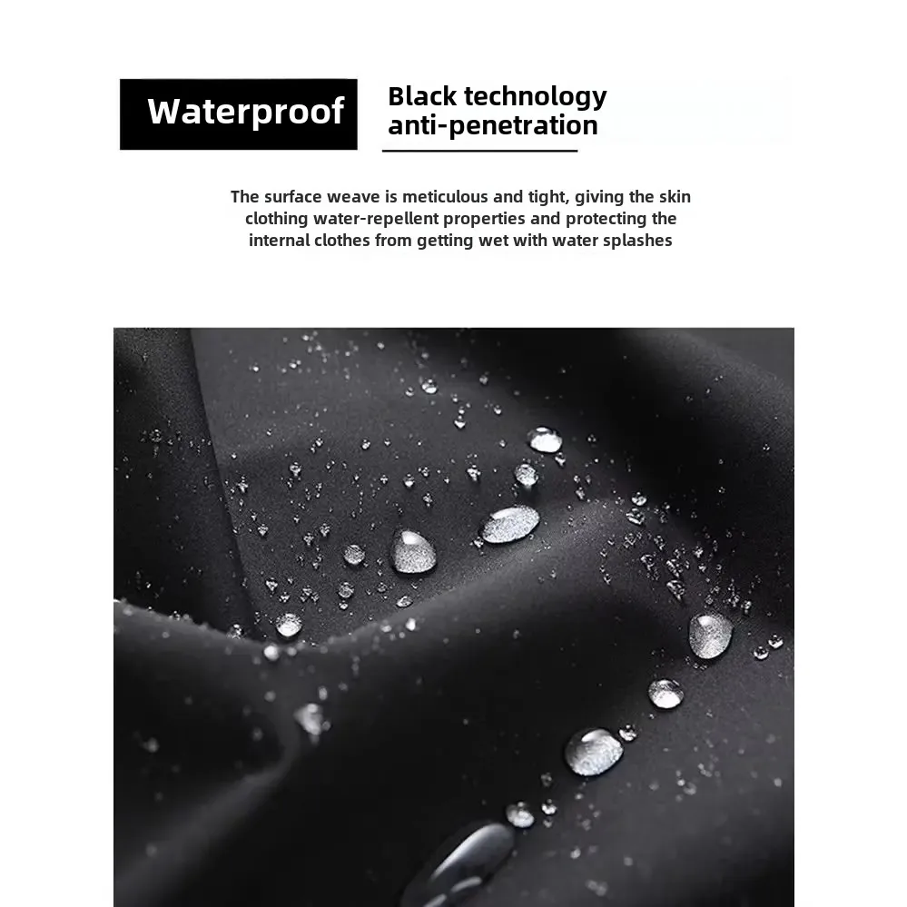 Мужская Осенняя ветрозащитная Черная куртка с капюшоном верхняя одежда тонкое