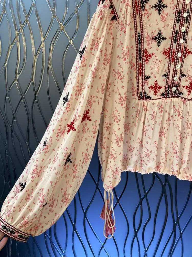 Рисунок 3 - Женская шелковая блузка с цветочным принтом