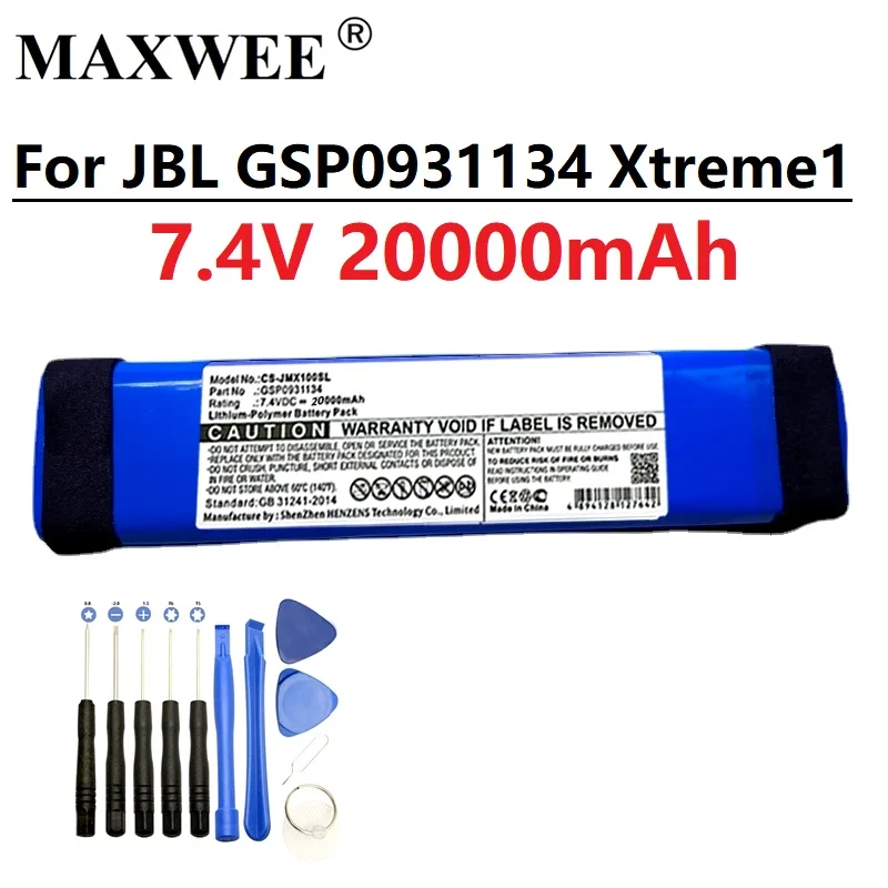 

7.4V 20000mAh Battery GSP0931134 Speaker Battery for JBL XTREME / Xtreme 1 / Xtreme1 Batteries with Tools