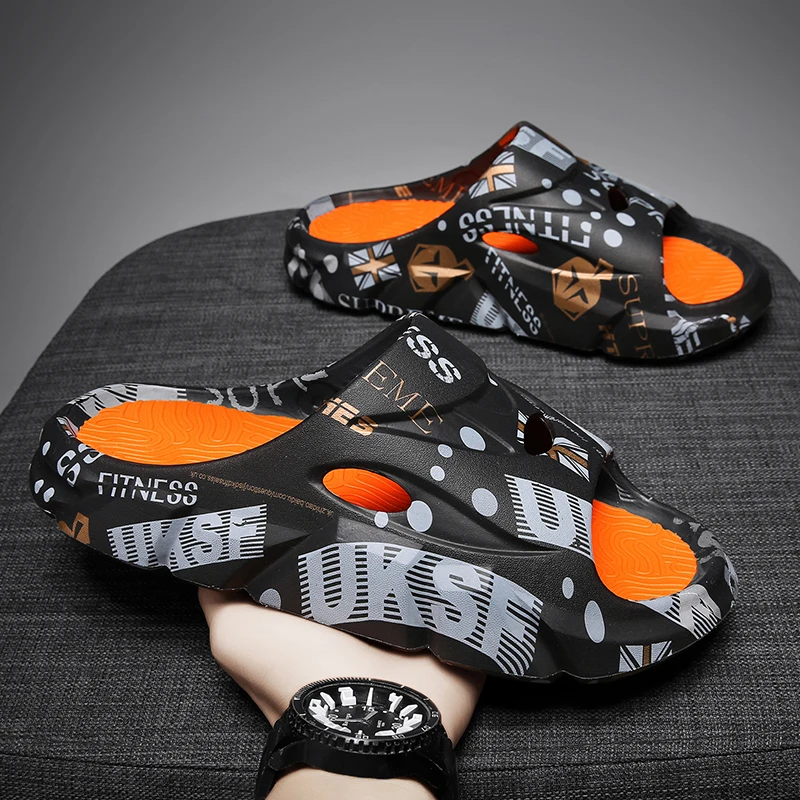 

Original Brand New Style Slippers Men's Sandals Summer Fashion Thick Bottom Anti-slip Slip-on Casual Camouflage Beach Shoes