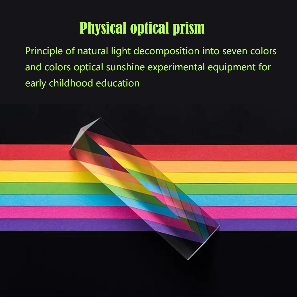

25x25x80mm Triangular Prism Optical Prisms Glass Physics Teaching Refracted Light Rainbow Children Students Present