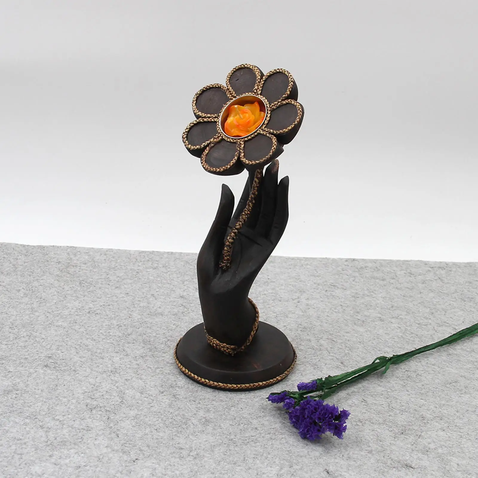 Lotus Gesture Hand Shape Candlestick Tealight Holder For Table Centerpiece Meditation Zen Decoration