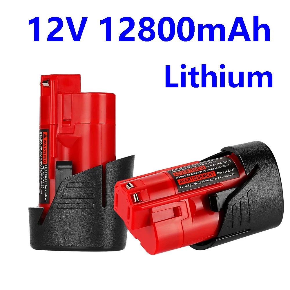12V Milwaukee Battery 12800mAh with Milwaukee M12 XC 48-11-2410 48-11-2420 48-11-2411 12-Volt Cordless Tools Battery