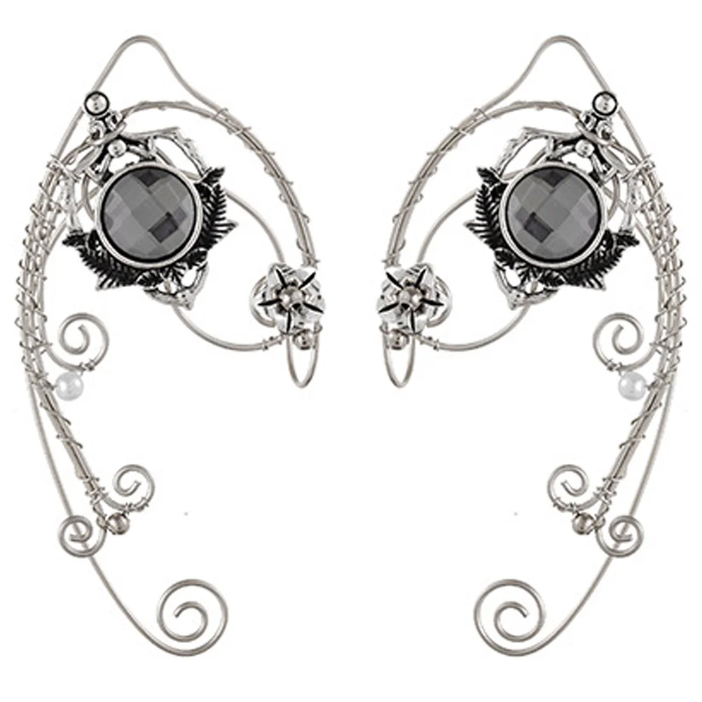 

Elf Ear Clip Earrings Silver Statement Ears Women Earhook Wrap Fairy Alloy Teen Girls Full Cuff Cuffs