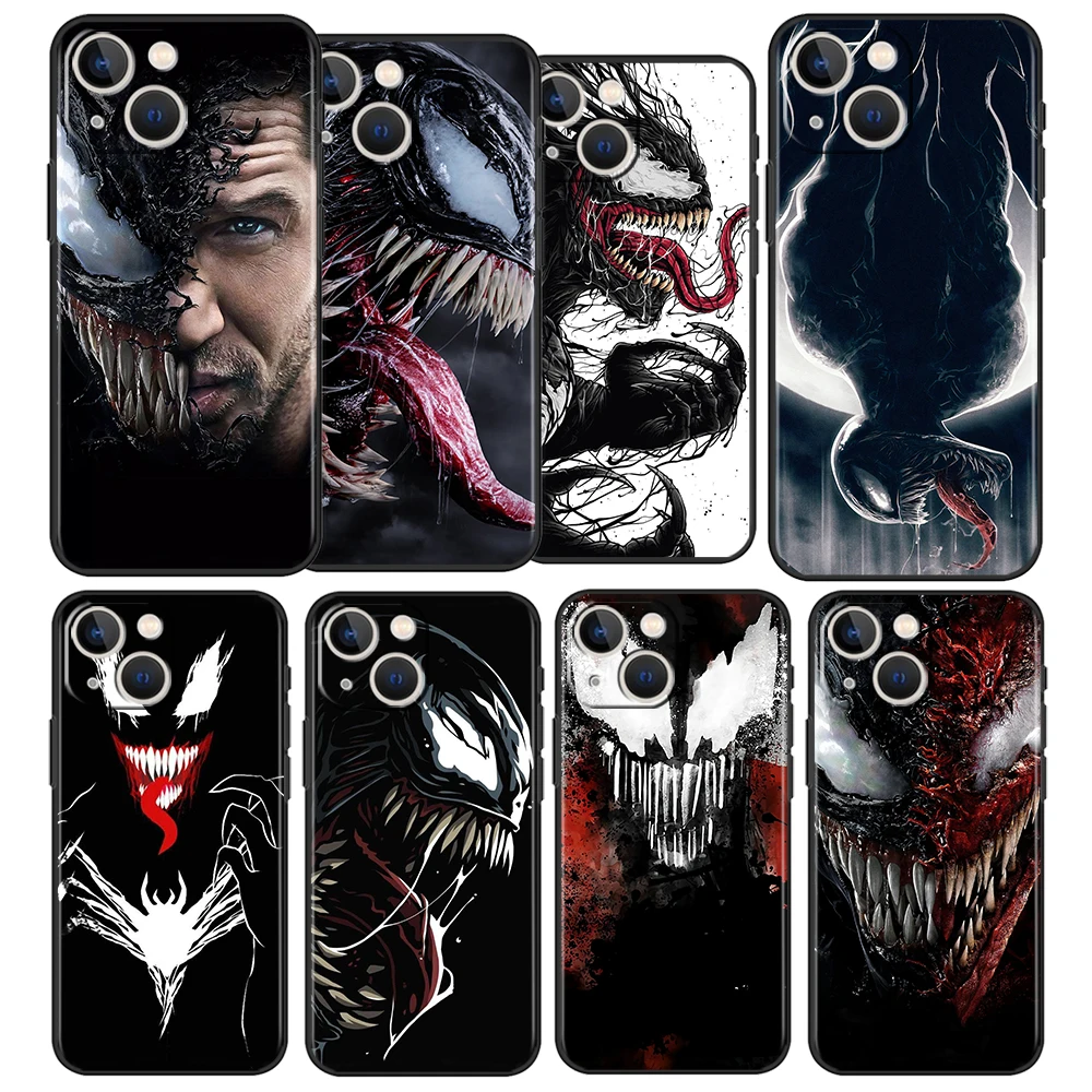 

Venom Marvel Cool Phone Case For Apple iPhone 14 13 12 11 Pro Max Mini XS Max X XR 7 8 Plus 5S Silicone Black Shell Coque Capa