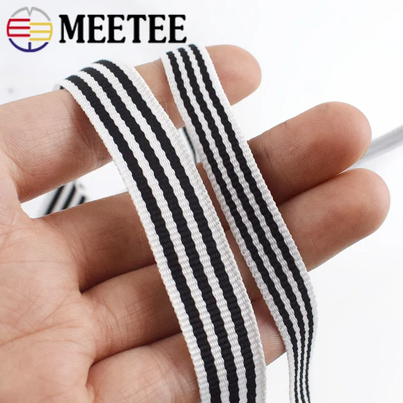 Переплетная лента из полиэстера в черно-белую полоску 100 м для рюкзака ремня