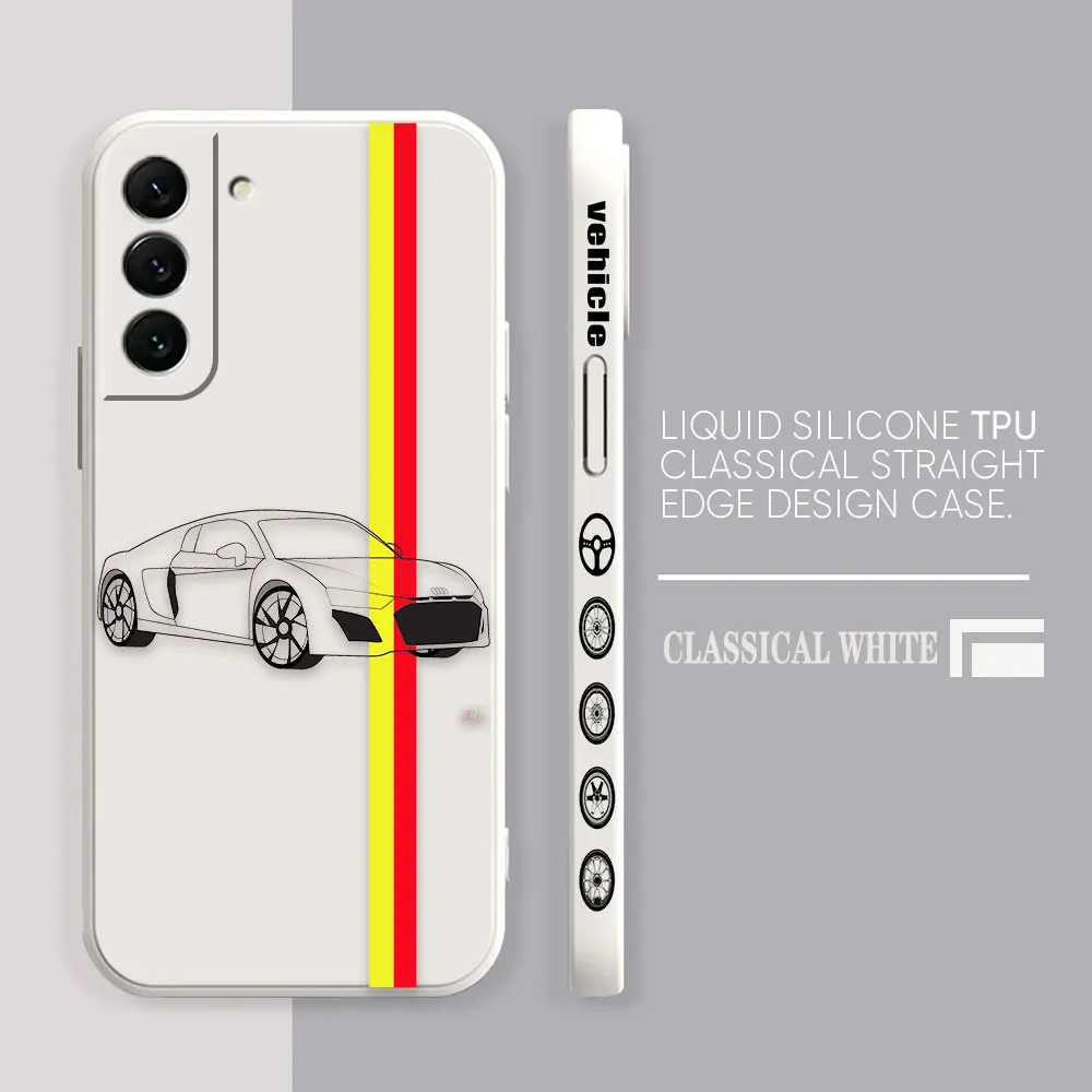 Case For Samsung Galaxy S23 S22 S21 S20 FE S11 S11E S10 S10E S30 Ultra Plus 4G 5G Case Funda Cqoue Shell A-Audi Luxury Brand Car